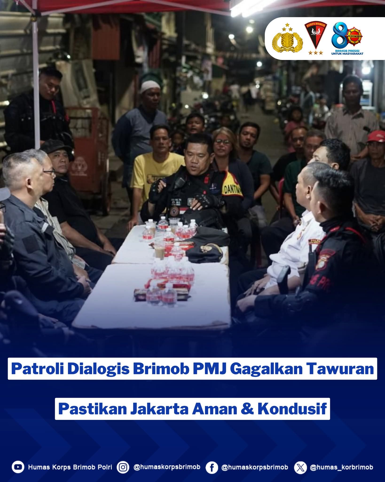 Patroli Brimob Polda Metro Jaya, Gagalkan Tawuran Pastikan Jakarta Aman dan Kondusif
