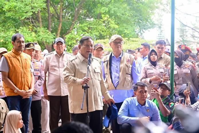 Presiden Prabowo Tinjau Wilayah Bencana Bener Meriah