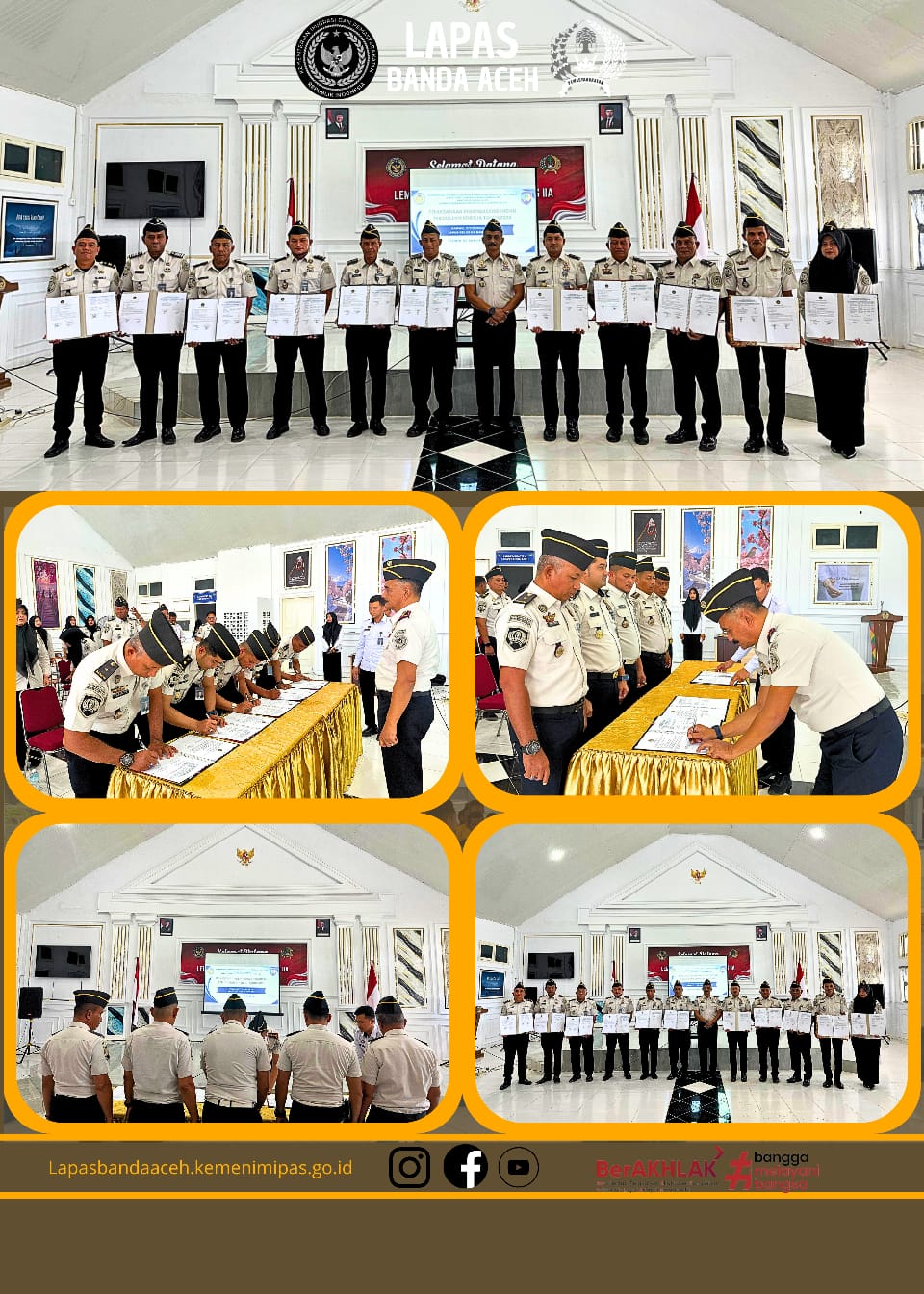 Lapas Kelas IIA Banda Aceh Ikuti Apel Pegawai Awal Tahun Kementerian Imigrasi dan Pemasyarakatan Secara Virtual dan Pelaksanaan Penandatanganan Perjanjian Kinerja Tahun 2026