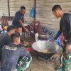 Dapur Umum TMMD Ke-127 Jadi Penopang Semangat Personel di Kampung Linggang Amer