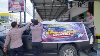 Inovasi Pelayanan Publik, Polda Gorontalo Hadirkan Spot WiFi Gratis di Kawasan Niaga