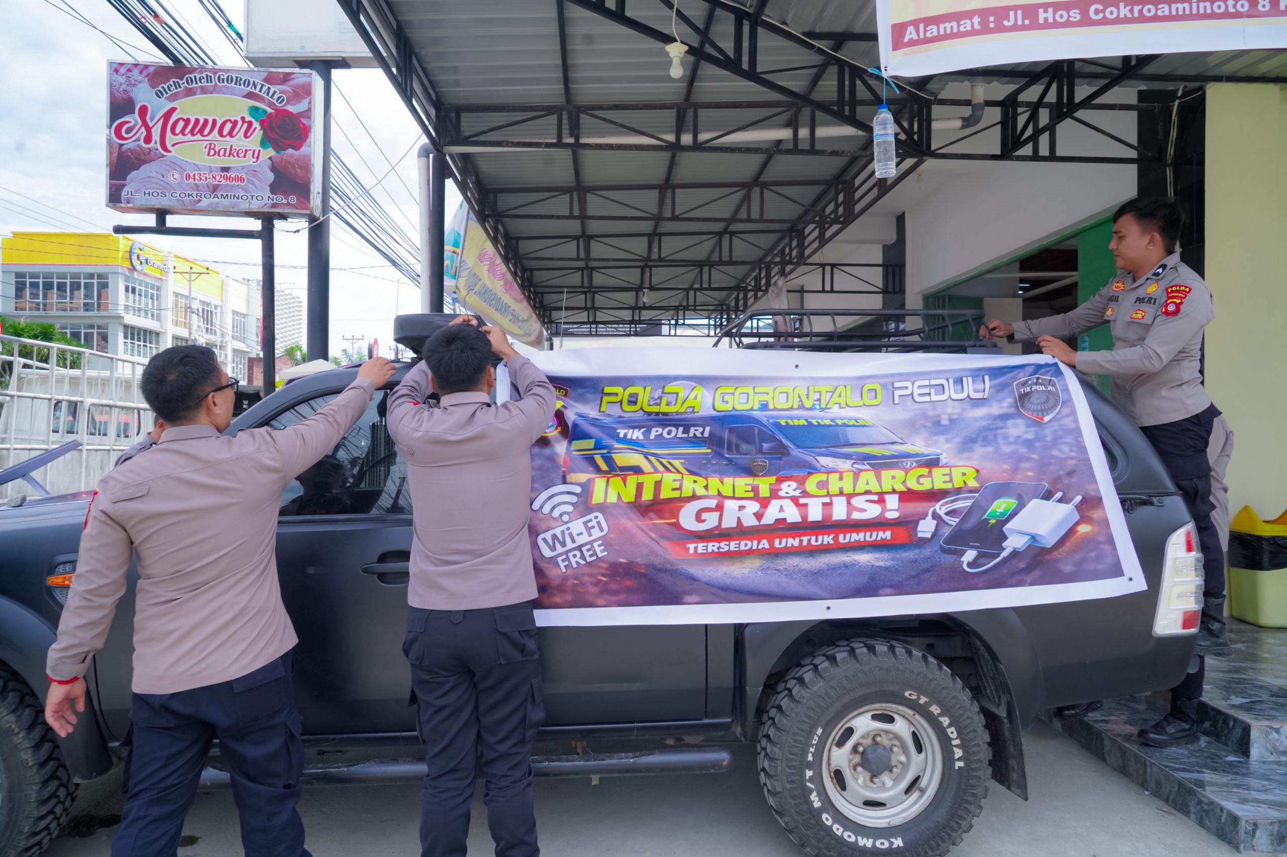 Inovasi Pelayanan Publik, Polda Gorontalo Hadirkan Spot WiFi Gratis di Kawasan Niaga