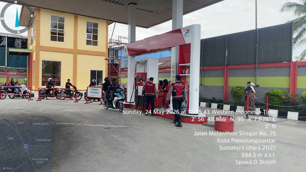 Sat Samapta Polres Pematangsiantar Patroli R4 di SPBU Antisipasi Guantibmas