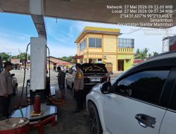 Bhabinkamtibmas Polsek Siantar Marihat Monitoring Penyaluran BBM di SPBU