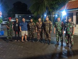 Patroli Malam TNI dan Komduk, Jaga Kondusifitas Usai Lebaran