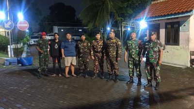 Patroli Malam TNI dan Komduk, Jaga Kondusifitas Usai Lebaran