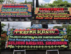 Berhasil Ungkap Kasus Pencurian dengan kekerasan, Polres Pematangsiantar Dibanjiri Papan Bunga Ucapan Selamat
