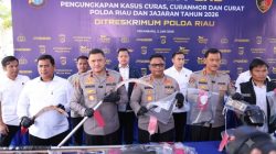 Polda Riau Bongkar 1.333 Kasus Kejahatan Jalanan, 525 Tersangka Diamankan
